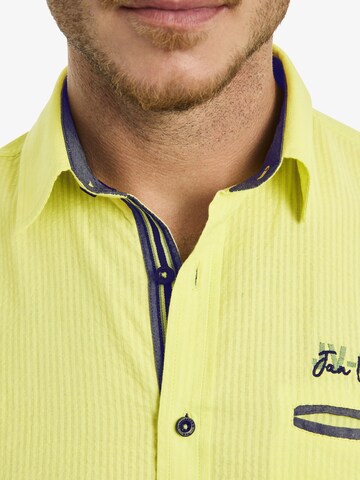 Jan Vanderstorm Comfort fit Button Up Shirt 'Mawens' in Yellow