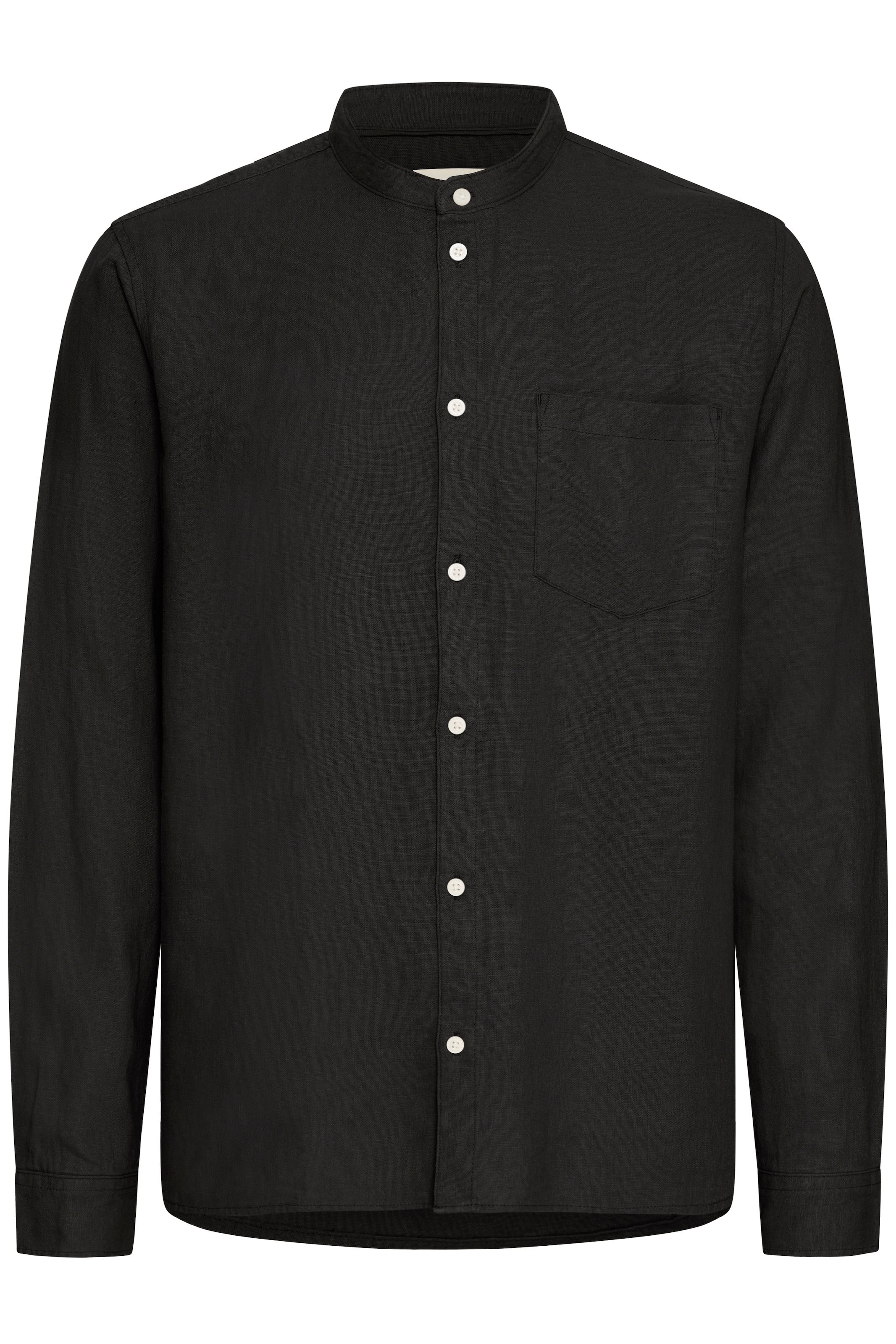 !Solid Regular fit Overhemd ' SDALLAN CHINA SH ' in Zwart: voorkant