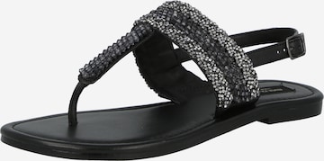 Flip-flops de la River Island pe negru: față