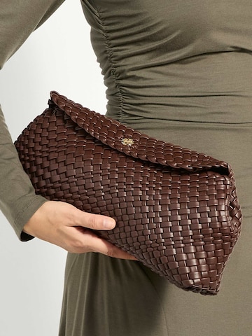 Dune LONDON Clutch in Braun: Vorderseite