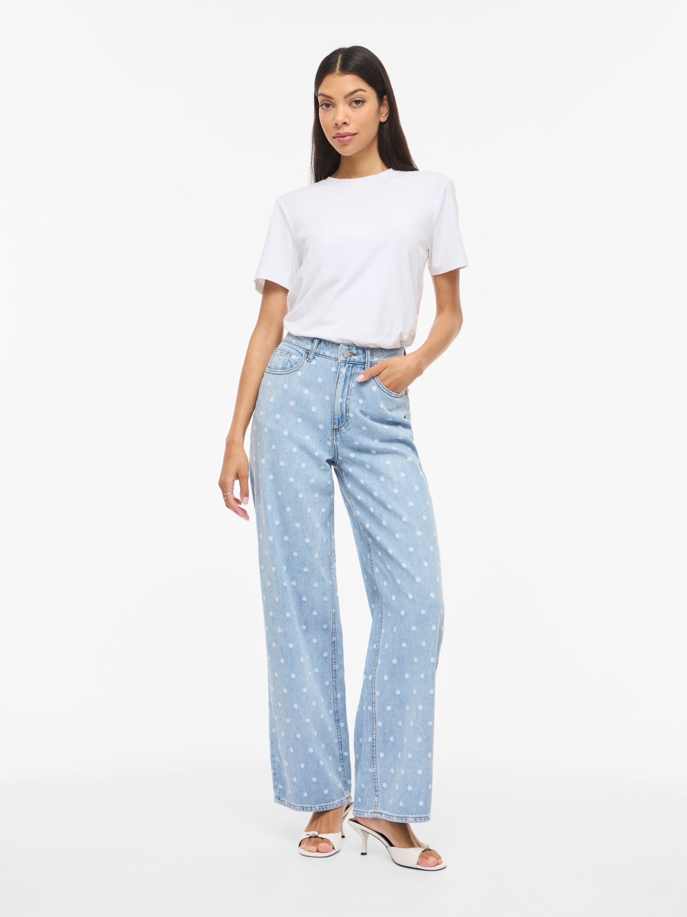 Wide leg Jeans 'VIFREYA' di VILA in blu: frontale