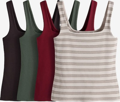 The Set Toppi koossa XS värissä suklaa / khaki / tummanvihreä / tummanpunainen, Tuotenäkymä