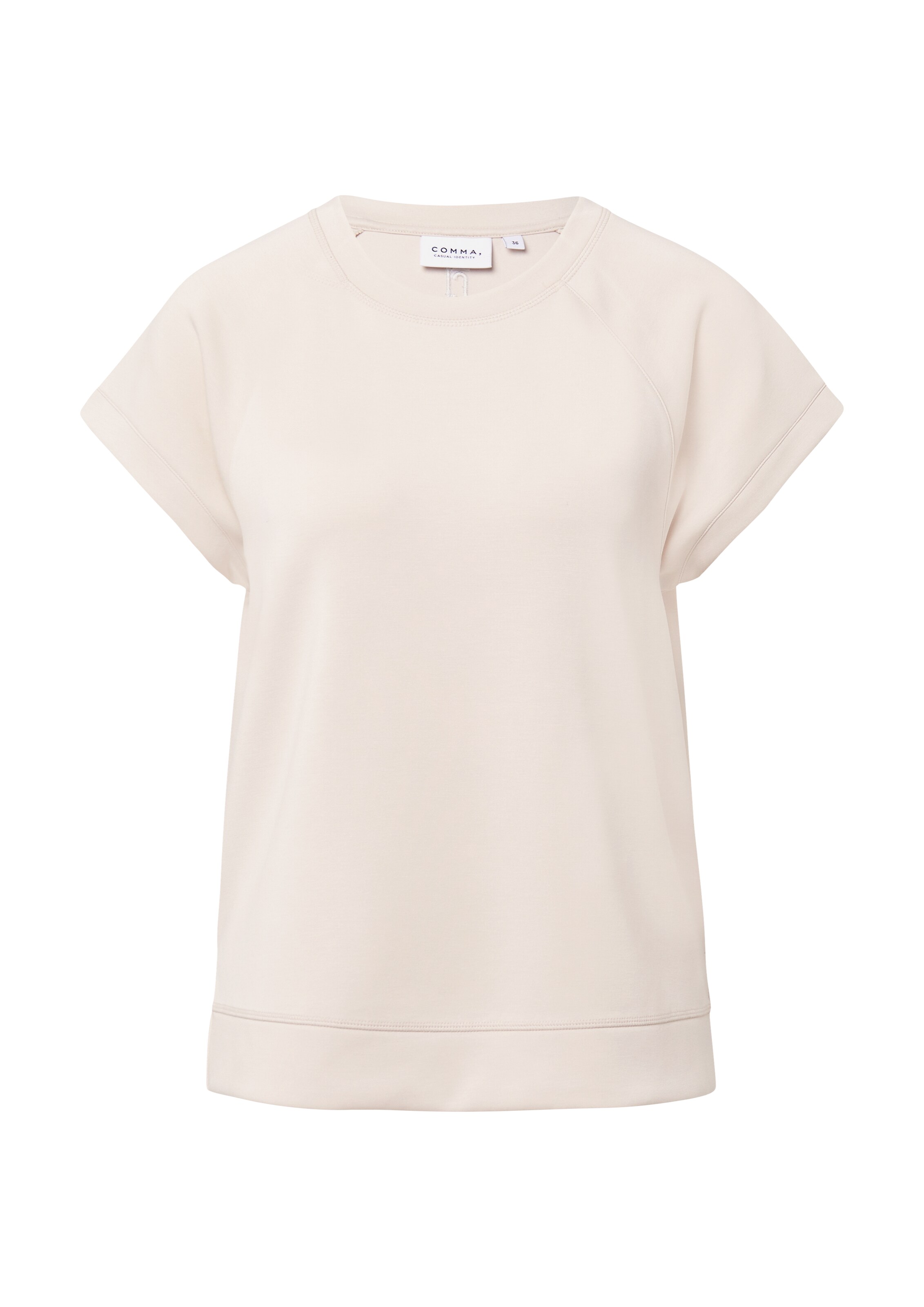 Sweat-shirt comma casual identity en beige : devant
