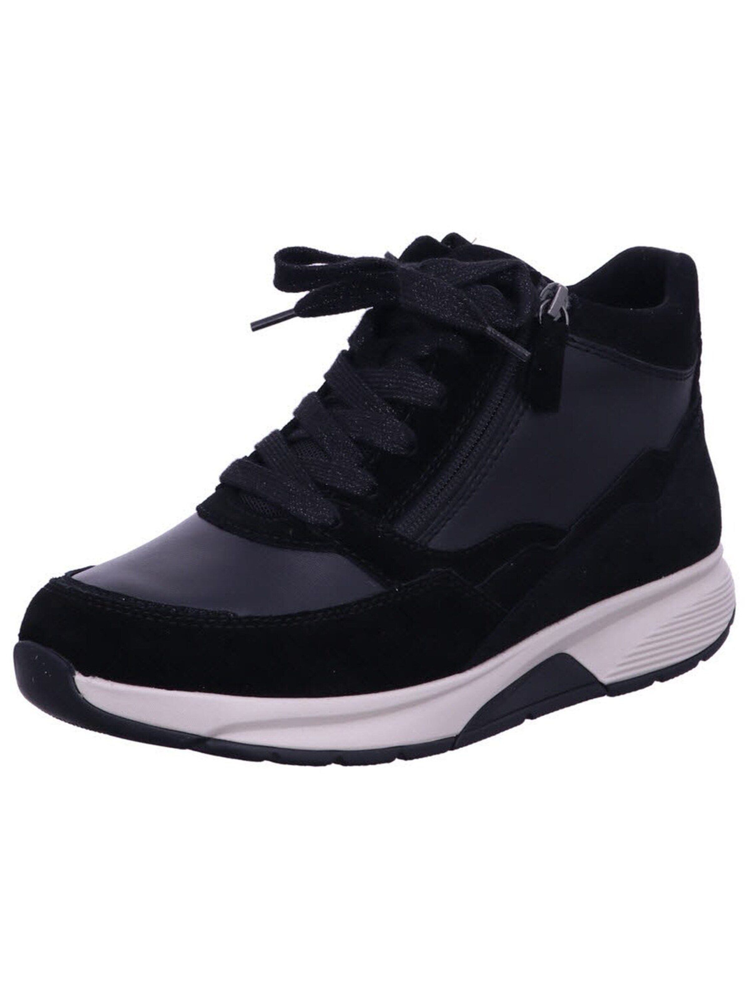 GABOR Sneaker high 'Sneaker High Damen 0804.01.001 Leder-Mix in schwarz'‌ in Schwarz: Vorderseite