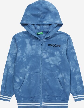 UNITED COLORS OF BENETTON Zip-Up Hoodie in Blue: front