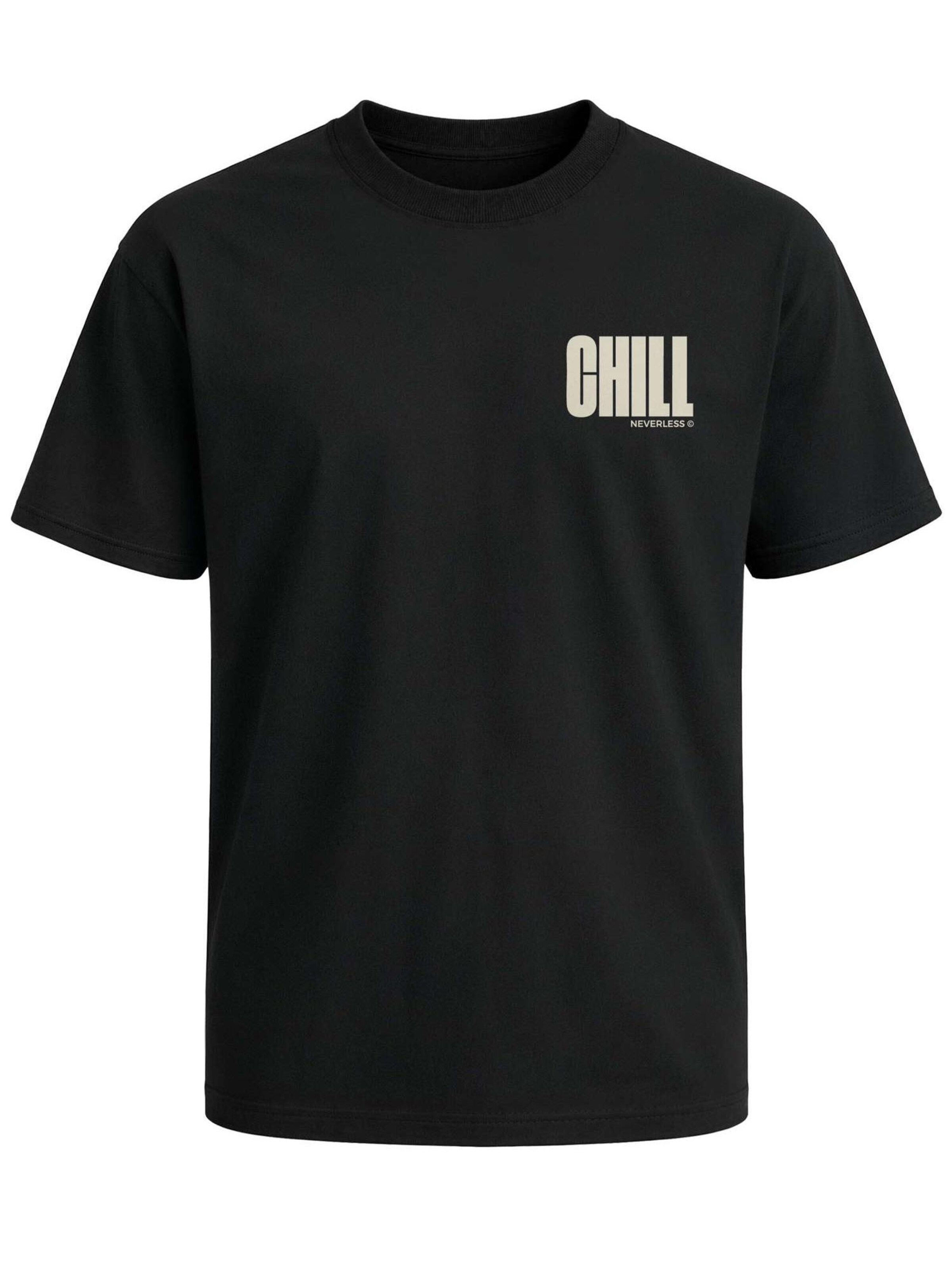 Neverless Shirt 'Chill'‌‌‌‌ in Schwarz: Vorderseite