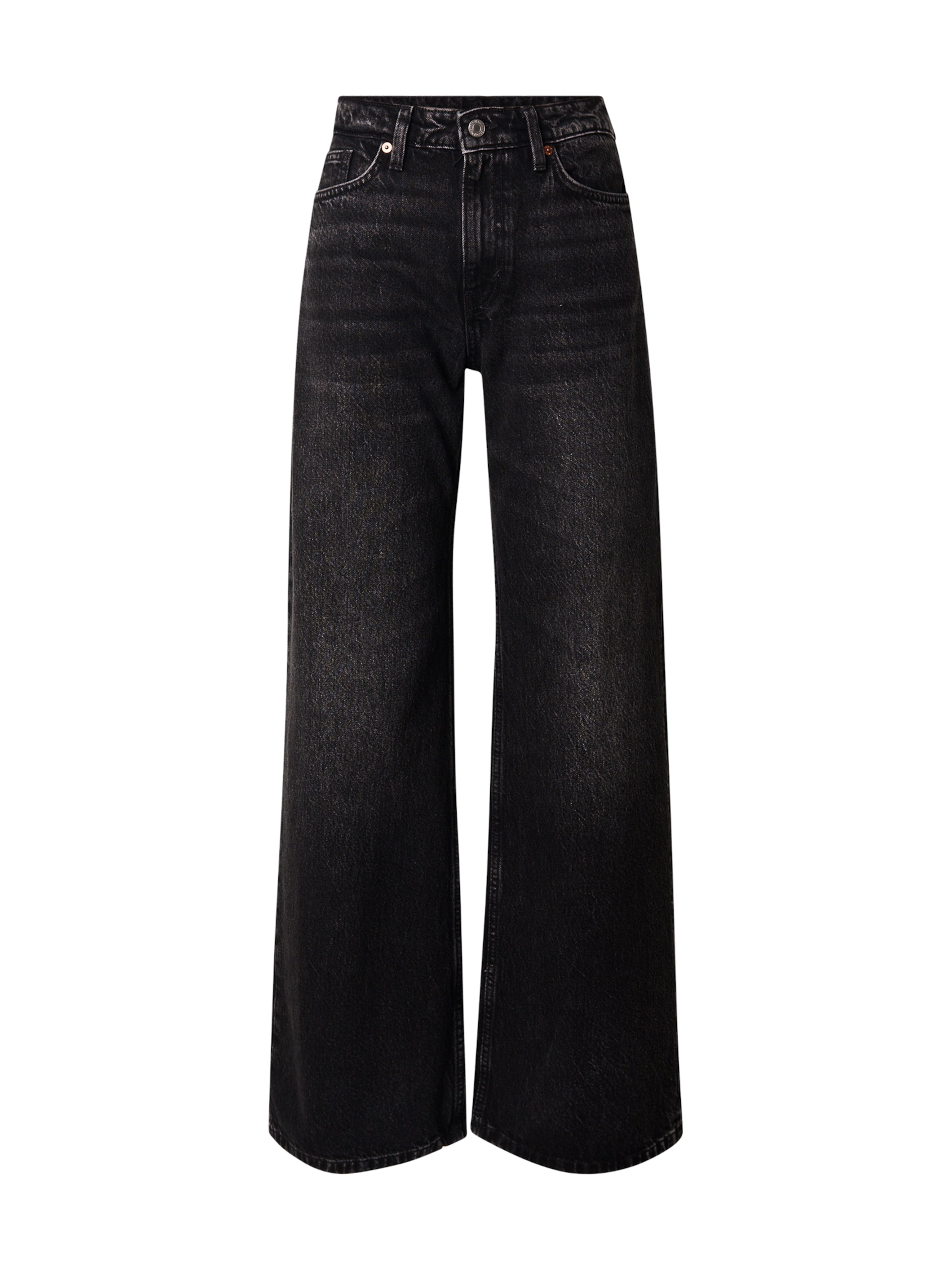 WEEKDAY Wide leg Jeans &#x27;Paz&#x27; in Zwart: voorkant