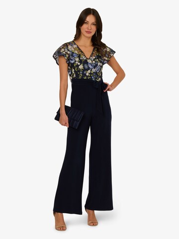 Adrianna Papell Jumpsuit 'Embroidered Combo Jumpsuit' in Blau