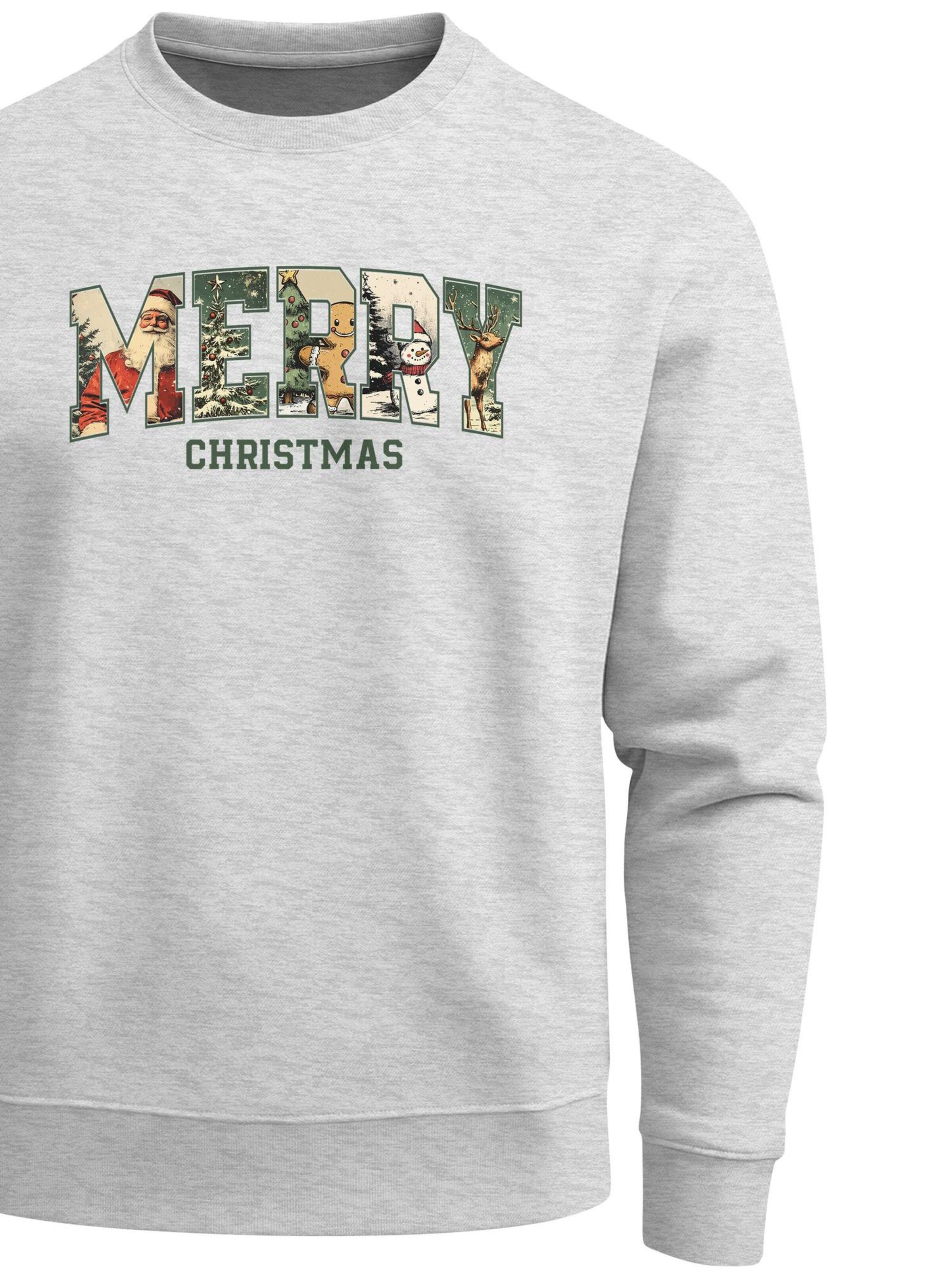Neverless Sweatshirt 'Merry Christmas' in Grey