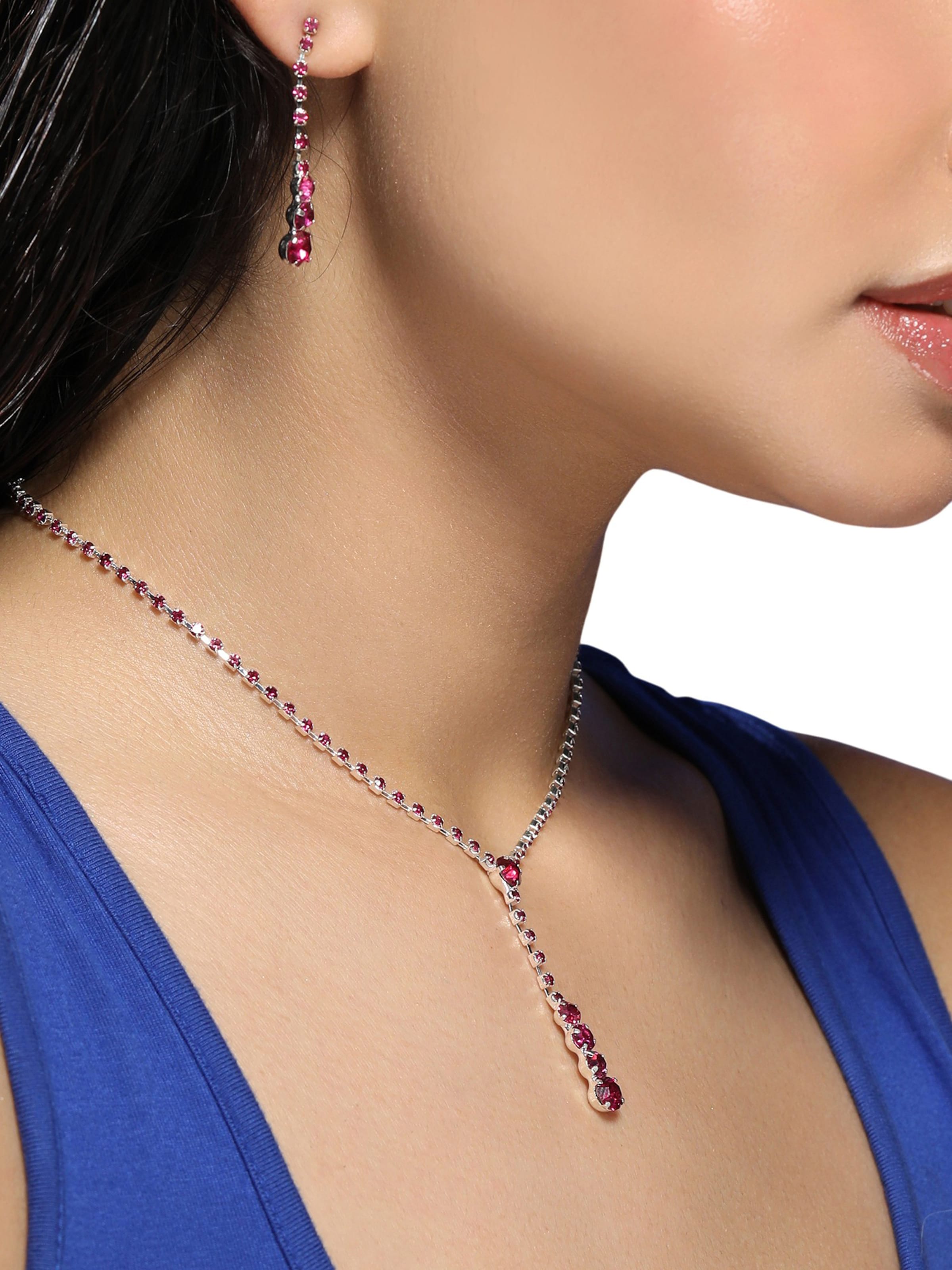 SOHI Zestaw biżuterii 'Hadlee' w kolorze różowy