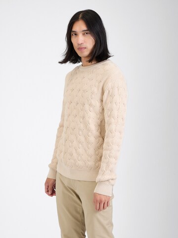 SELECTED HOMME - Jersey en beige: frente