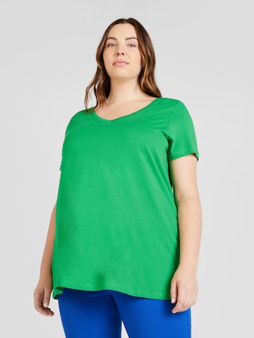 ONLY Carmakoma Shirt 'Bonnie' in Groen: voorkant