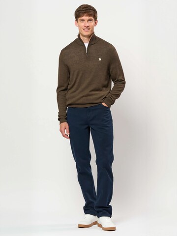 U.S. POLO ASSN. Pullover 'Mason' i brun: forside