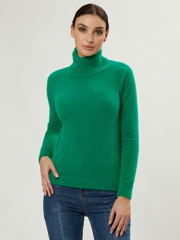 Influencer Пуловер в зелено: отпред