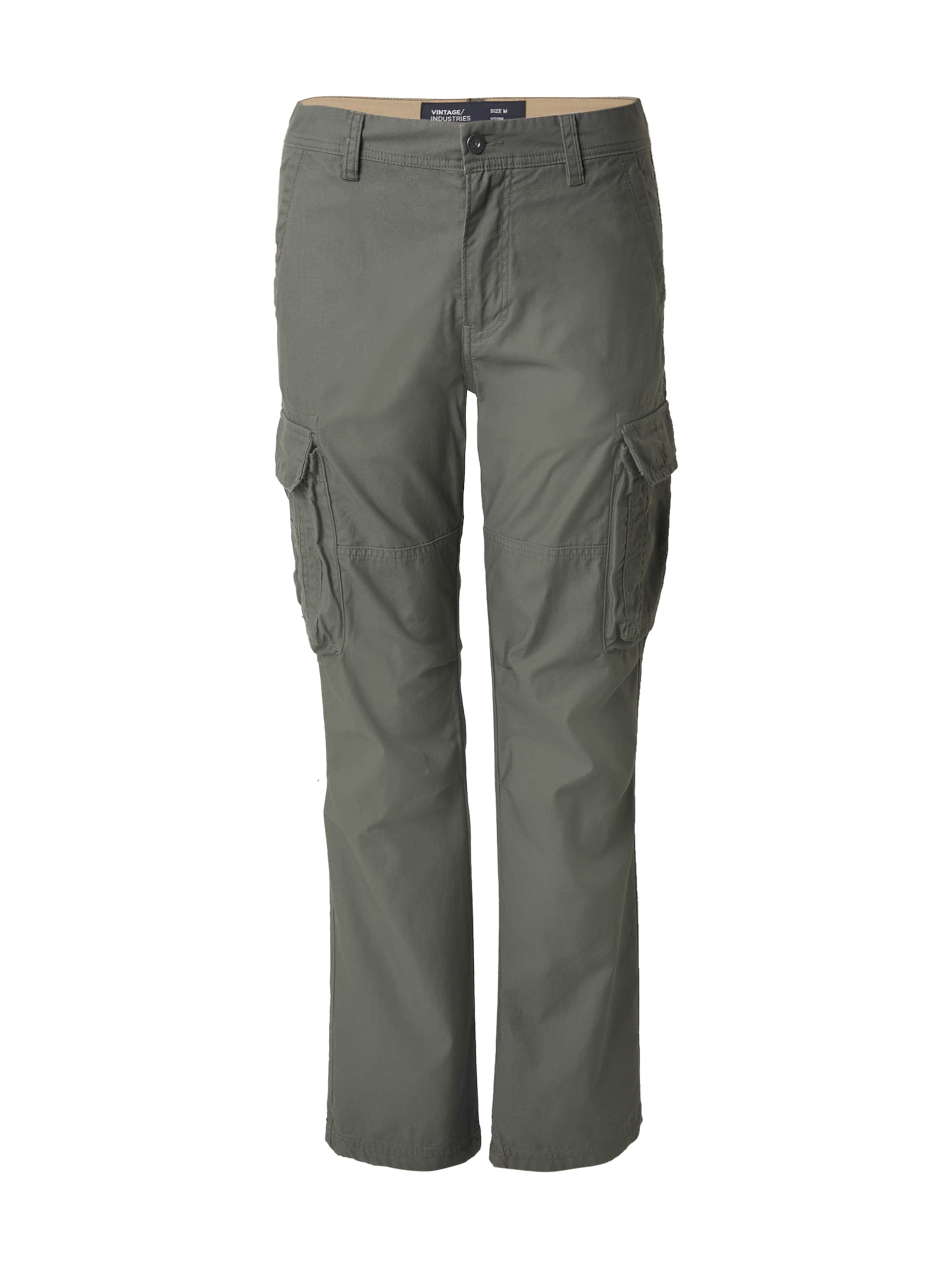 Vintage Industries regular Cargobukser 'Reef' i grøn: forside