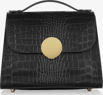 LeParmentier - Bolso de mano 'Bombo Croco' en negro: frente