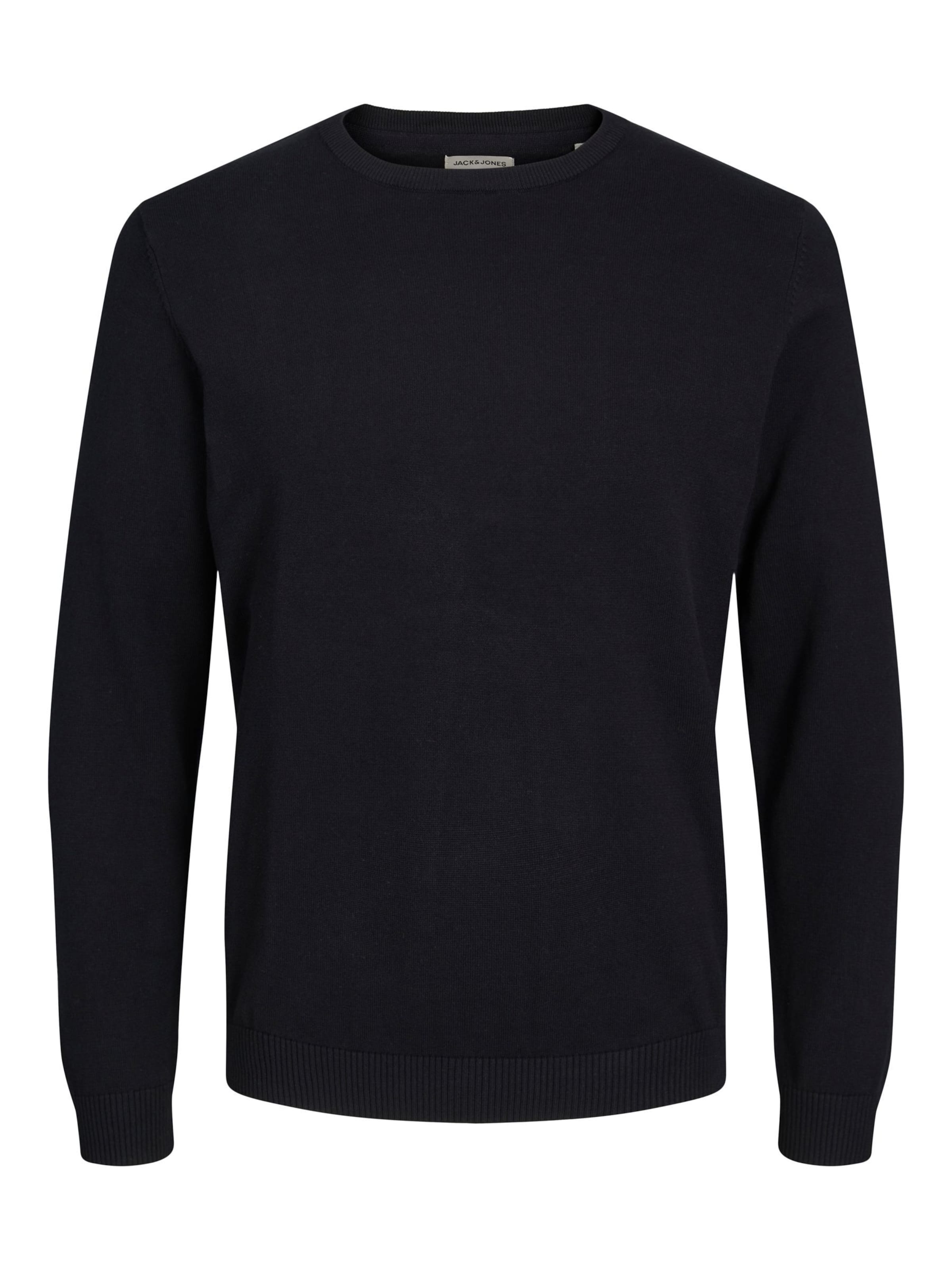 Pulover de la Jack &amp; Jones Plus pe negru: față