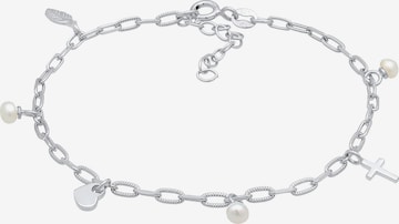 ELLI Armband Feder, Herz, Kreuz, Perle in Silber: predná strana