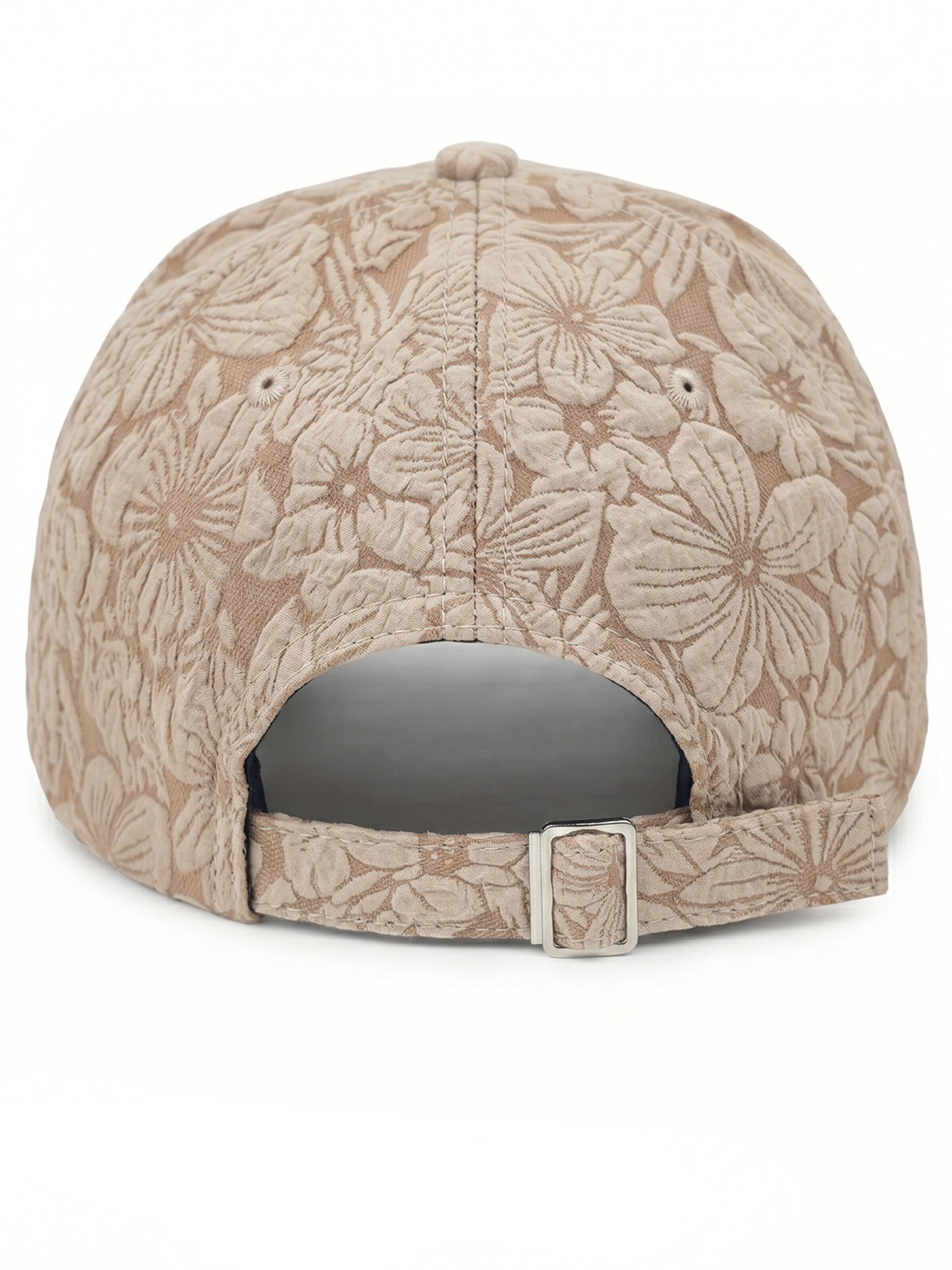 styleBREAKER Cap 'Basecap mit Blumen Muster Ton in Ton' in Beige