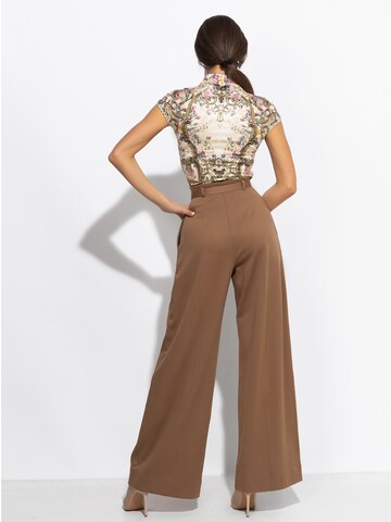 JIORO Wide leg Broek 'ESSENTIALS' in Beige