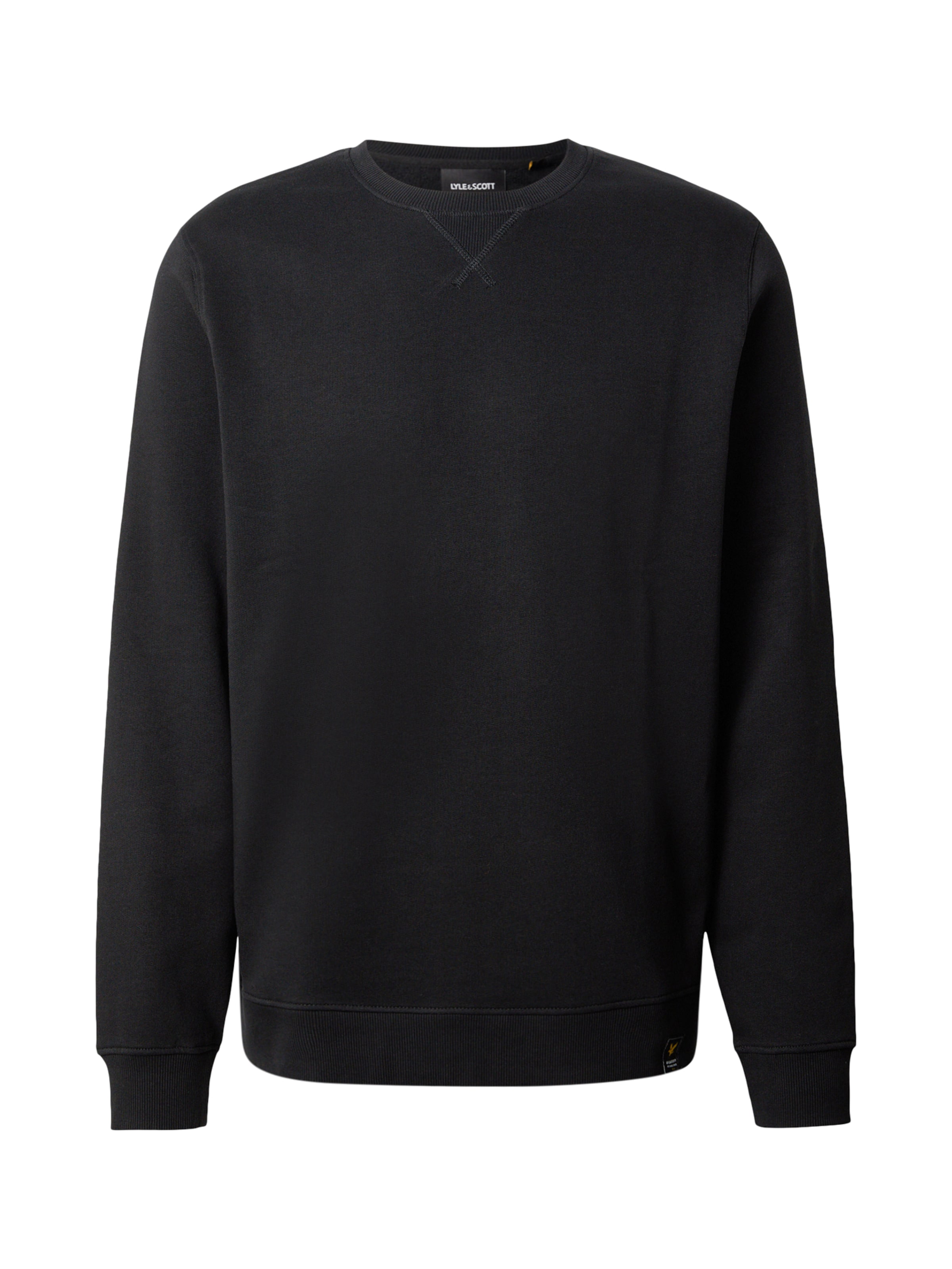 Bluză de molton de la Lyle & Scott pe negru: față