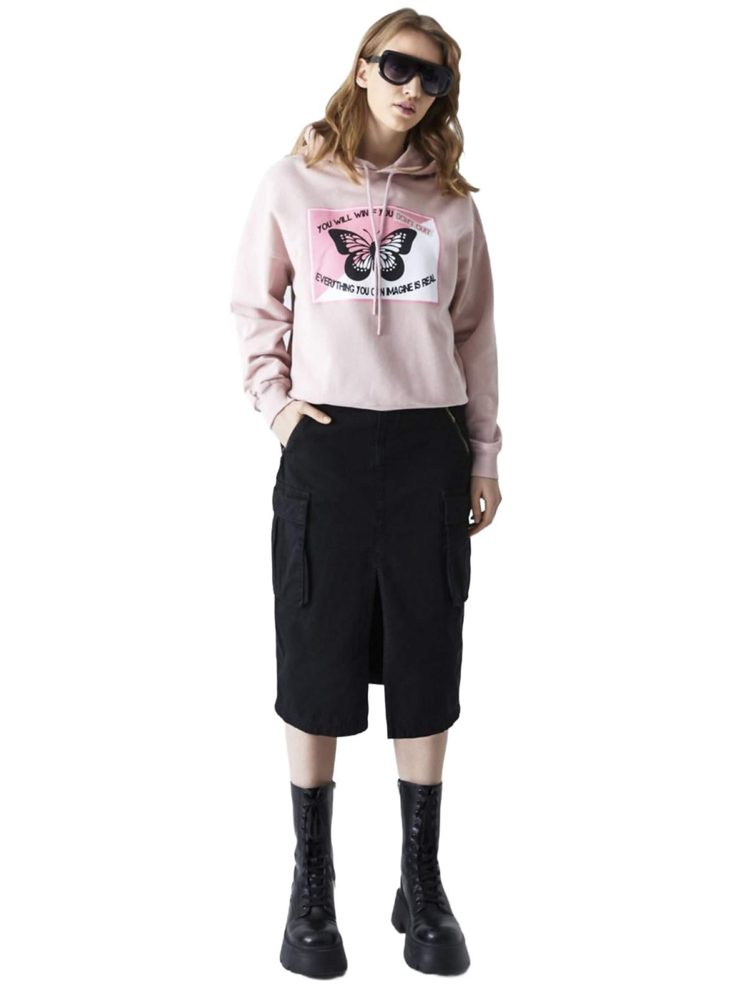 Jupe 'Midi Slit Skirt' LTB Jeans en noir : devant