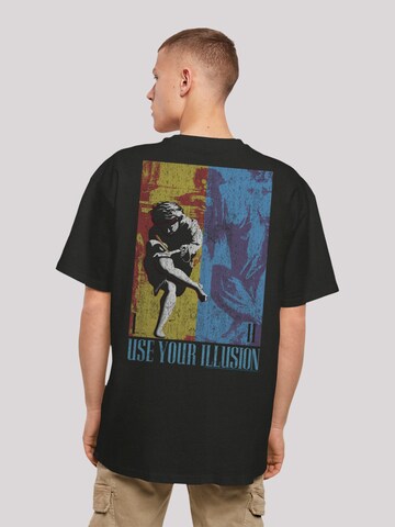 F4NT4STIC Shirt 'Guns 'n' Roses Music Double Illusion' in Zwart