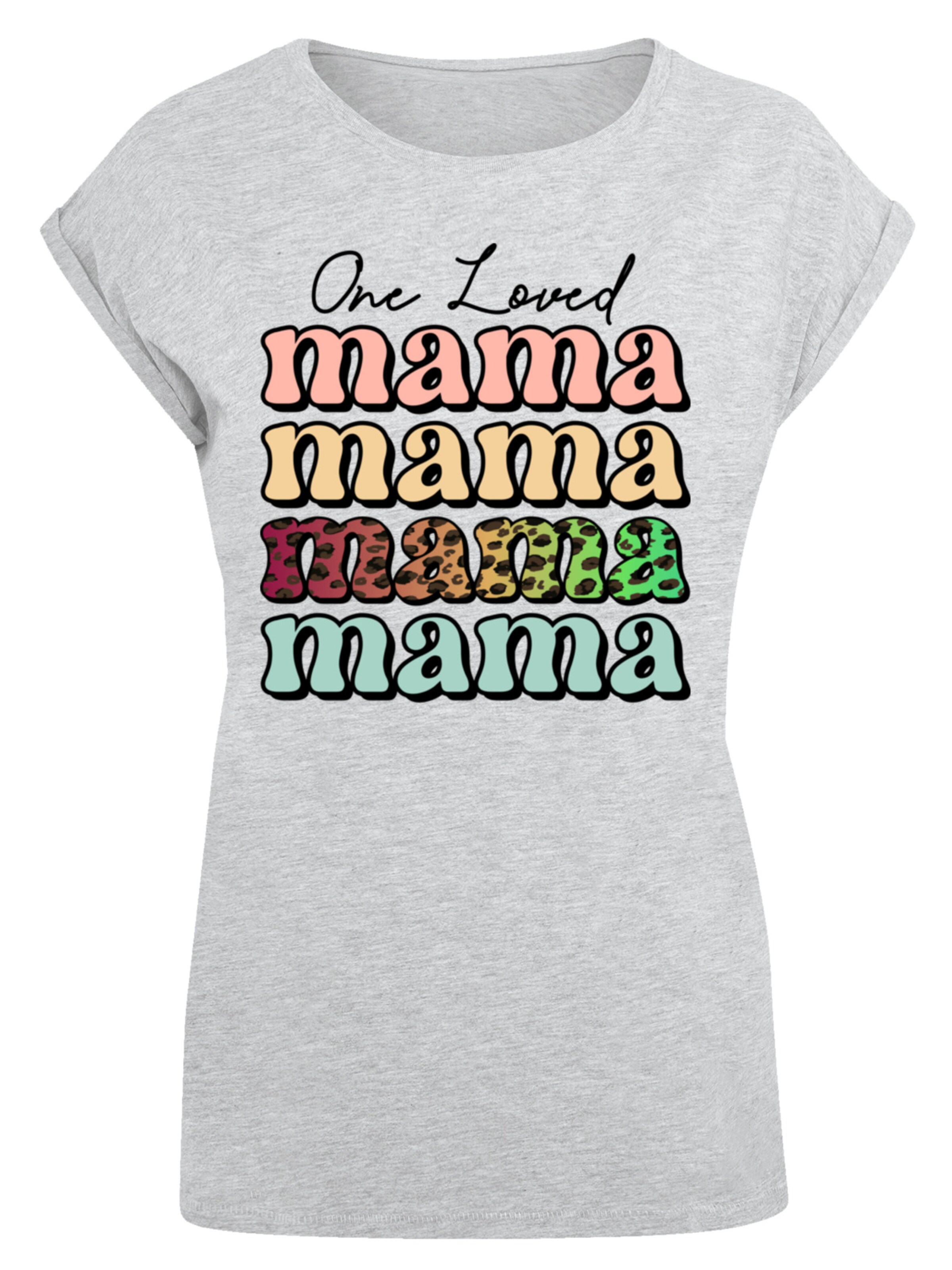 T-shirt 'Mothers Day Mama Typography Leopard Print Pastel' F4NT4STIC en gris : devant