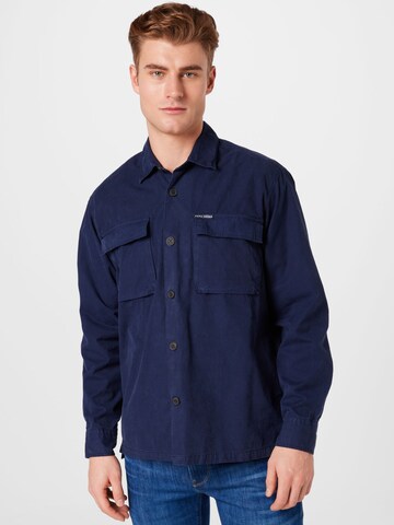 Pepe Jeans Regular fit Button Up Shirt 'PHIL' in Blue: front