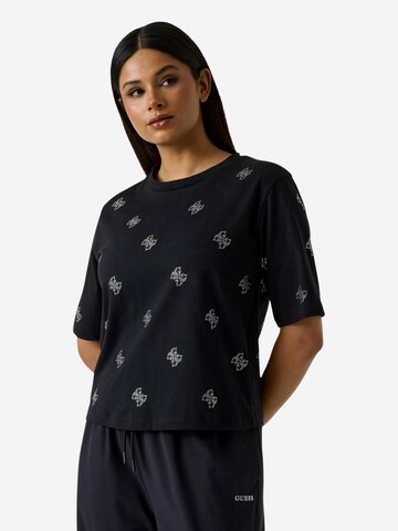 Top 'SILVY 4G SS CN T-SHIRT V6GI18 K2985' di GUESS in nero: frontale