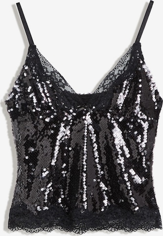 Bershka Top – černá: přední strana