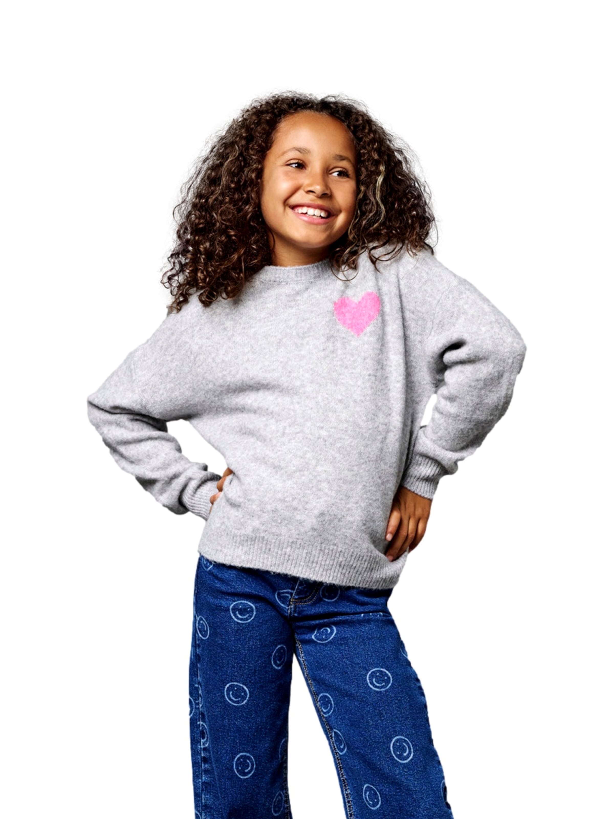Pullover 'KOGAbby Love' di ONLY GIRLS in grigio: frontale