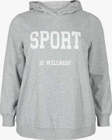 Sweat-shirt 'Carala' Active by Zizzi en gris : devant