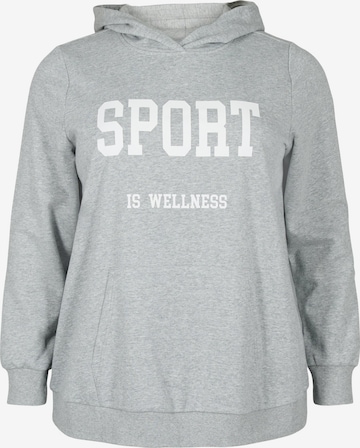 Active by Zizzi Sweatshirt 'Carala' in Grey: front