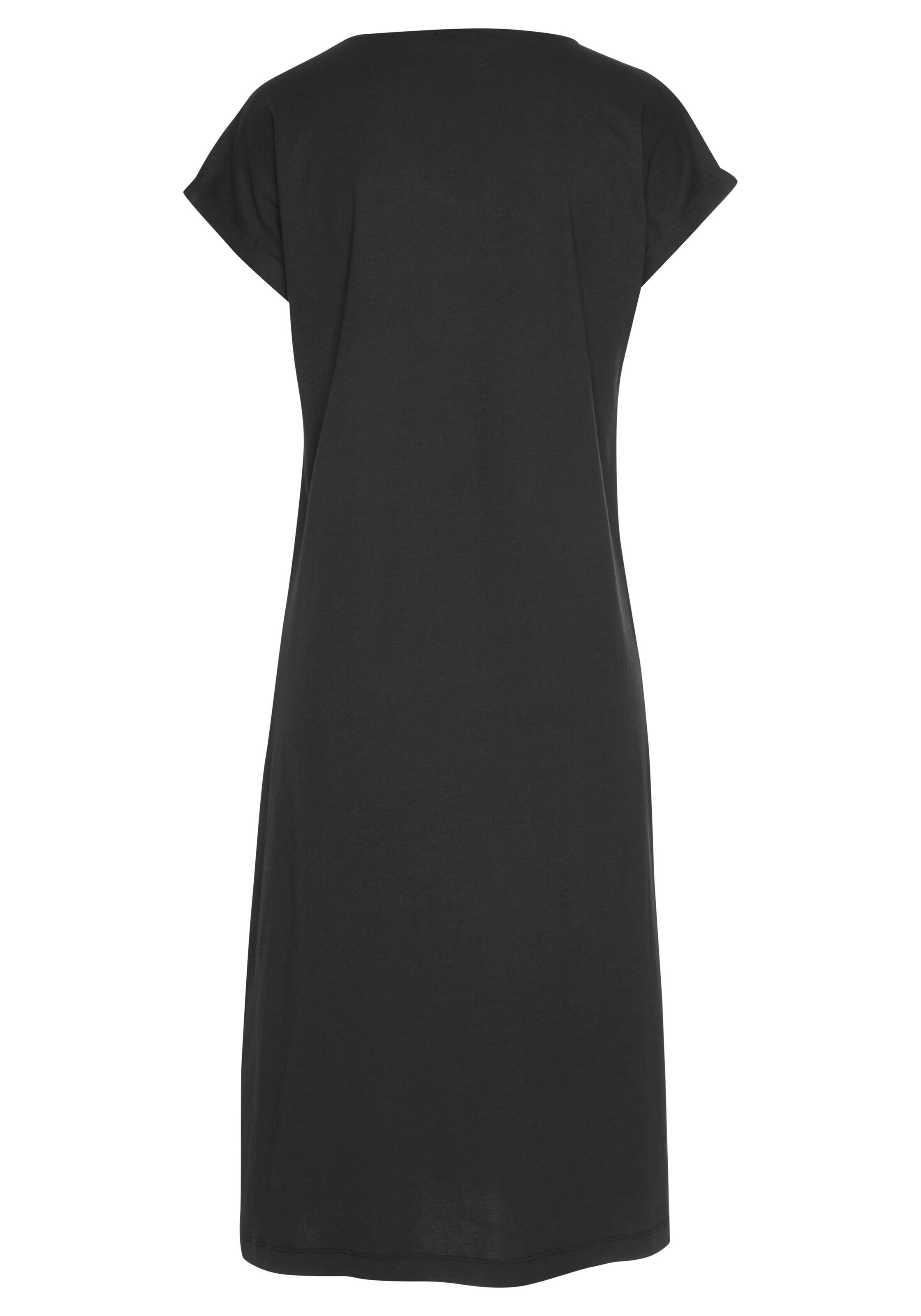 LASCANA Nachthemd in Schwarz: Rückseite