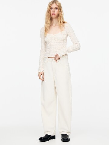 Wide Leg Pantalon Pull&Bear en beige
