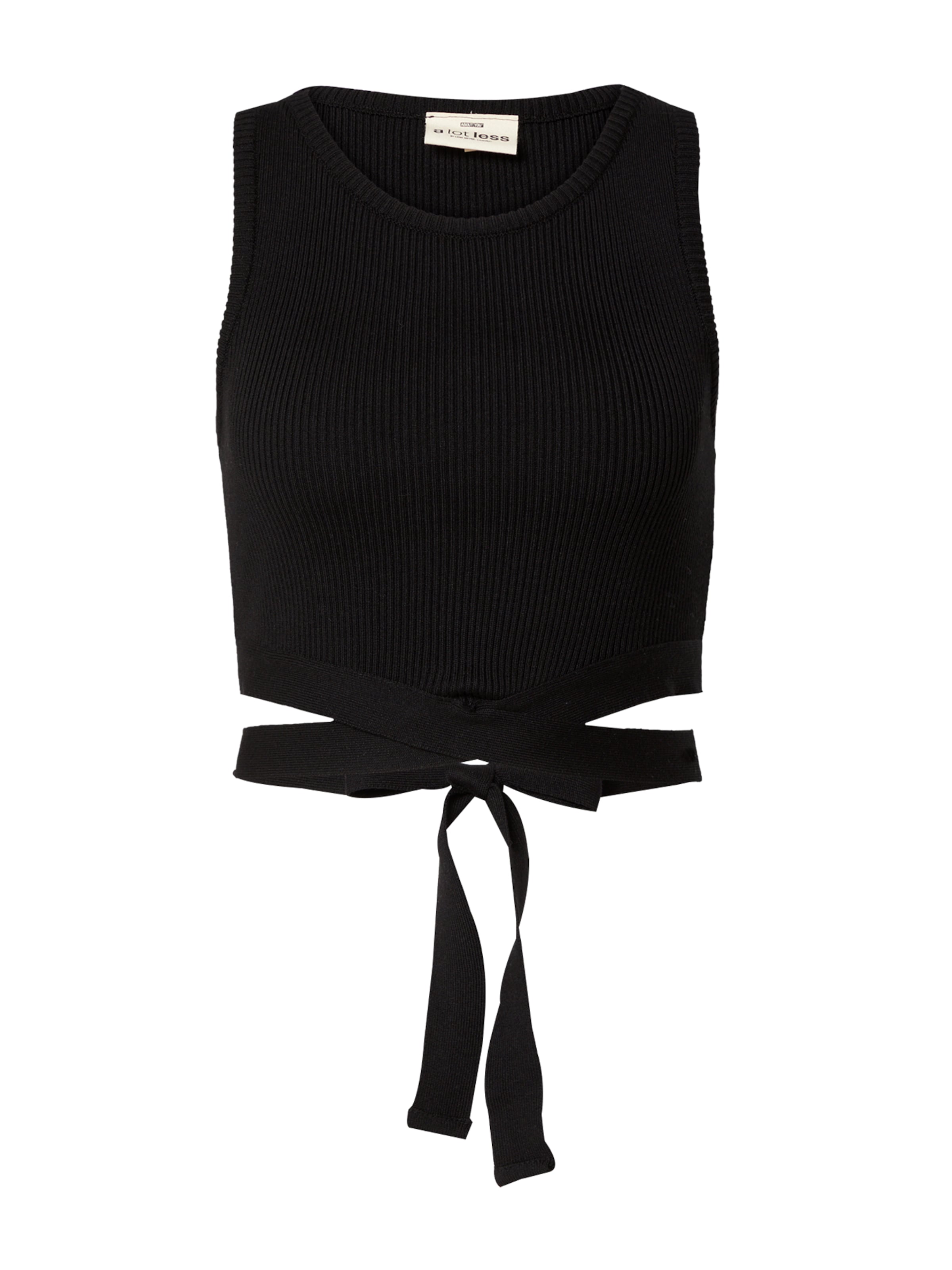 A LOT LESS Вязаный топ 'Janina' в Черный: спереди