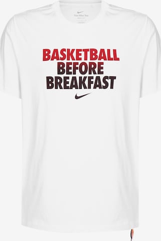 NIKE Performance Shirt 'Bfast' in White: front