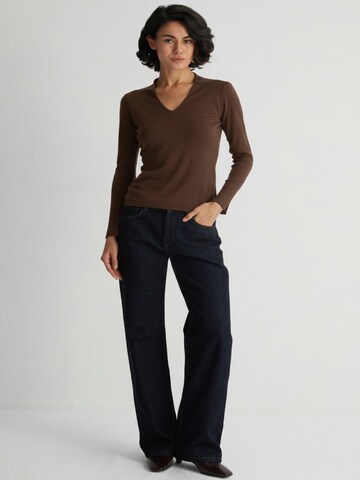 SILK & CASHMERE Knit cardigan in Brown
