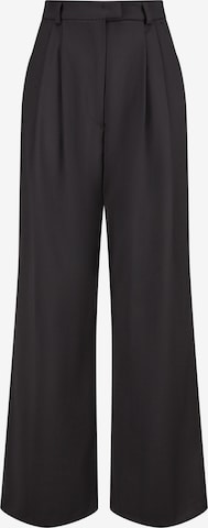 Nicowa Anzughose 'ROSCIWO', weites Bein, Bundfalten, Model trägt Größe 34 in Braun: Vorderseite