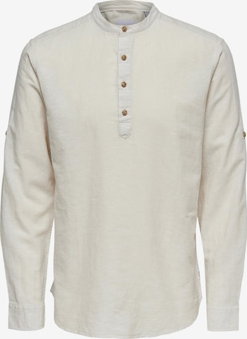 Only & Sons Button Up Shirt 'Caiden' in Beige: front