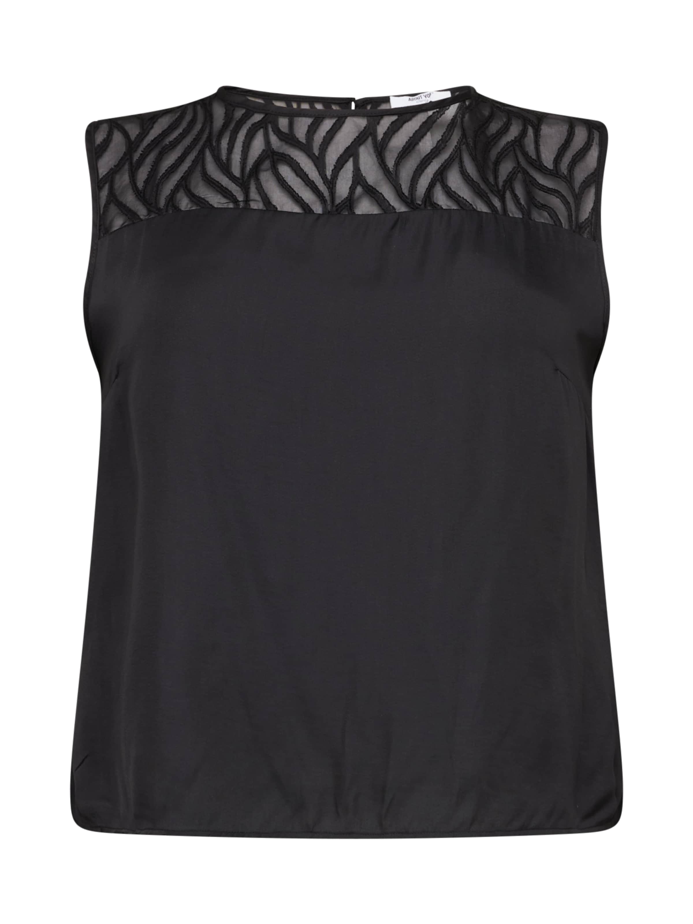 ABOUT YOU Curvy Top &#x27;Rhea&#x27; in Black: front