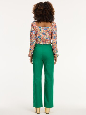 Shiwi Wide leg Broek 'Mara' in Groen