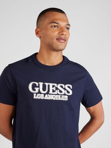 GUESS Shirt 'LOS ANGELES' in Blue