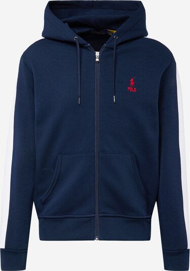 Polo Ralph Lauren Veste de survêtement en bleu marine / rouge foncé / blanc, Vue avec produit