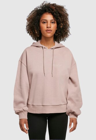 Merchcode Sweatshirt ' Love Yourself First' in Roze: voorkant