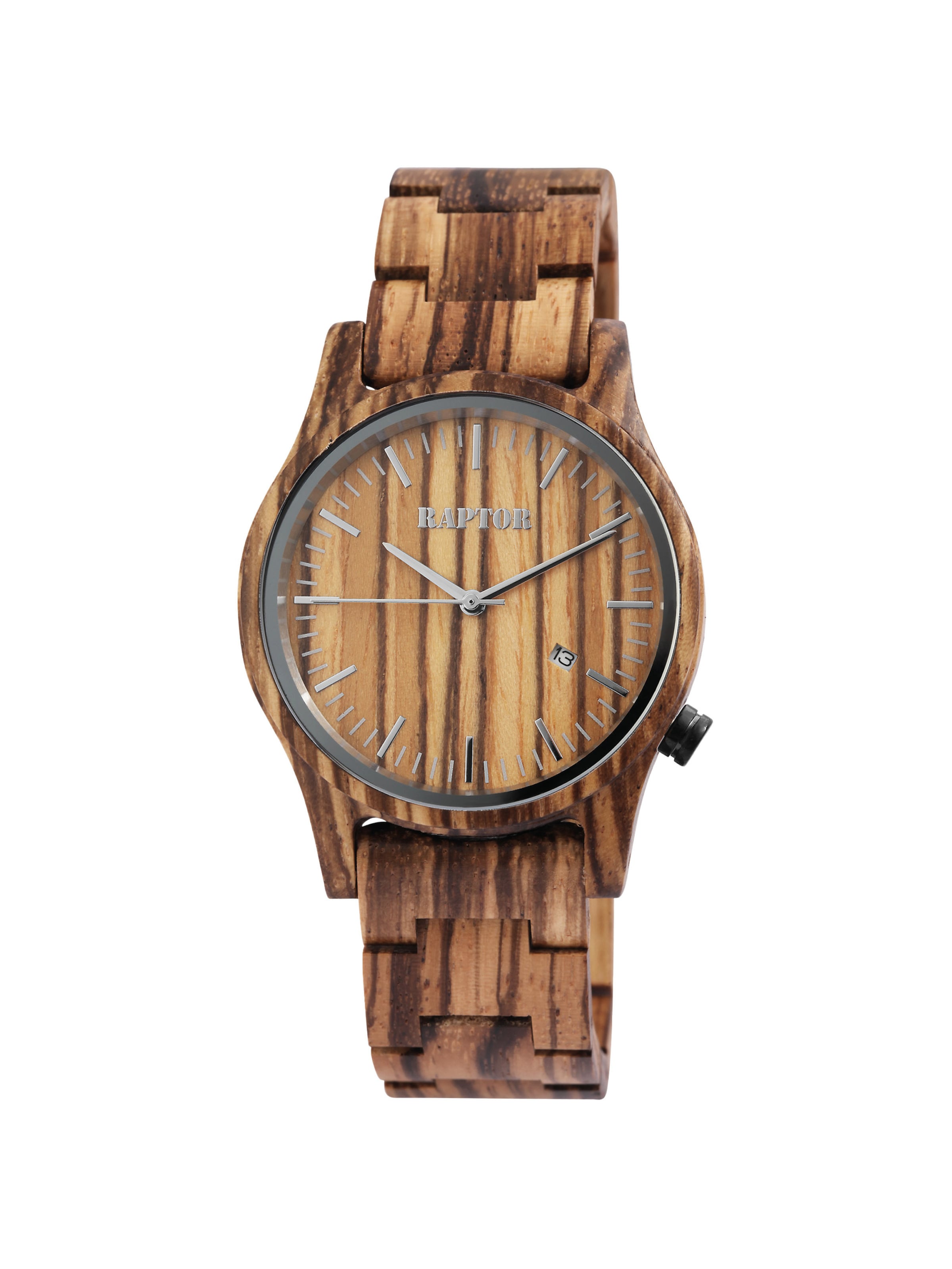 Raptor Analog Watch 'Pirate, silberfarbig, Datumsanzeige' in Brown: front