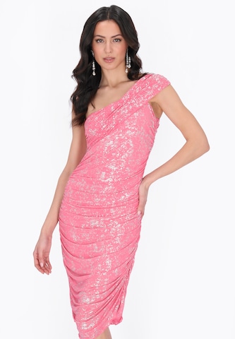 Robe de cocktail 'Festive' faina en rose : devant