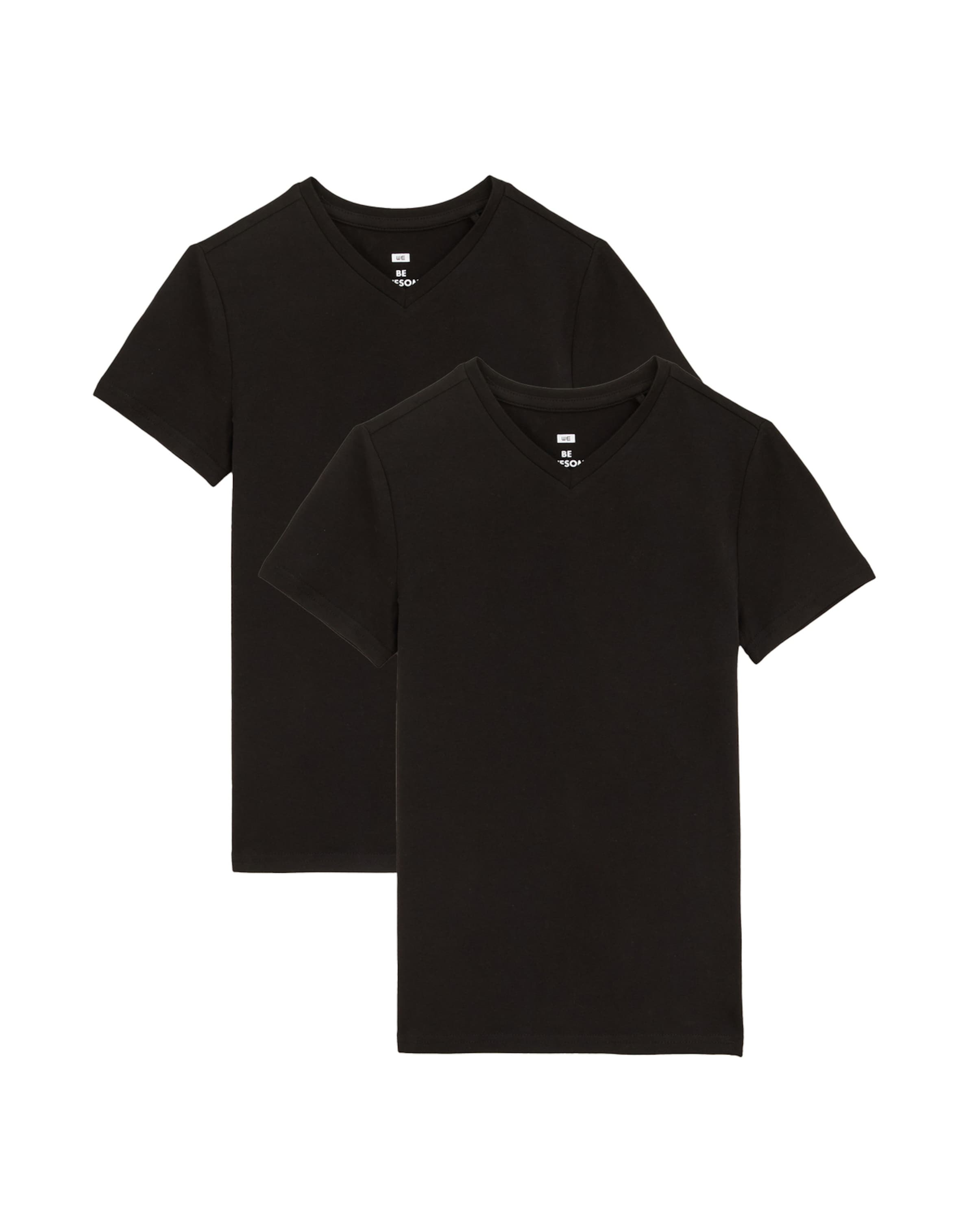 melns WE Fashion T-Krekls: no priekšpuses