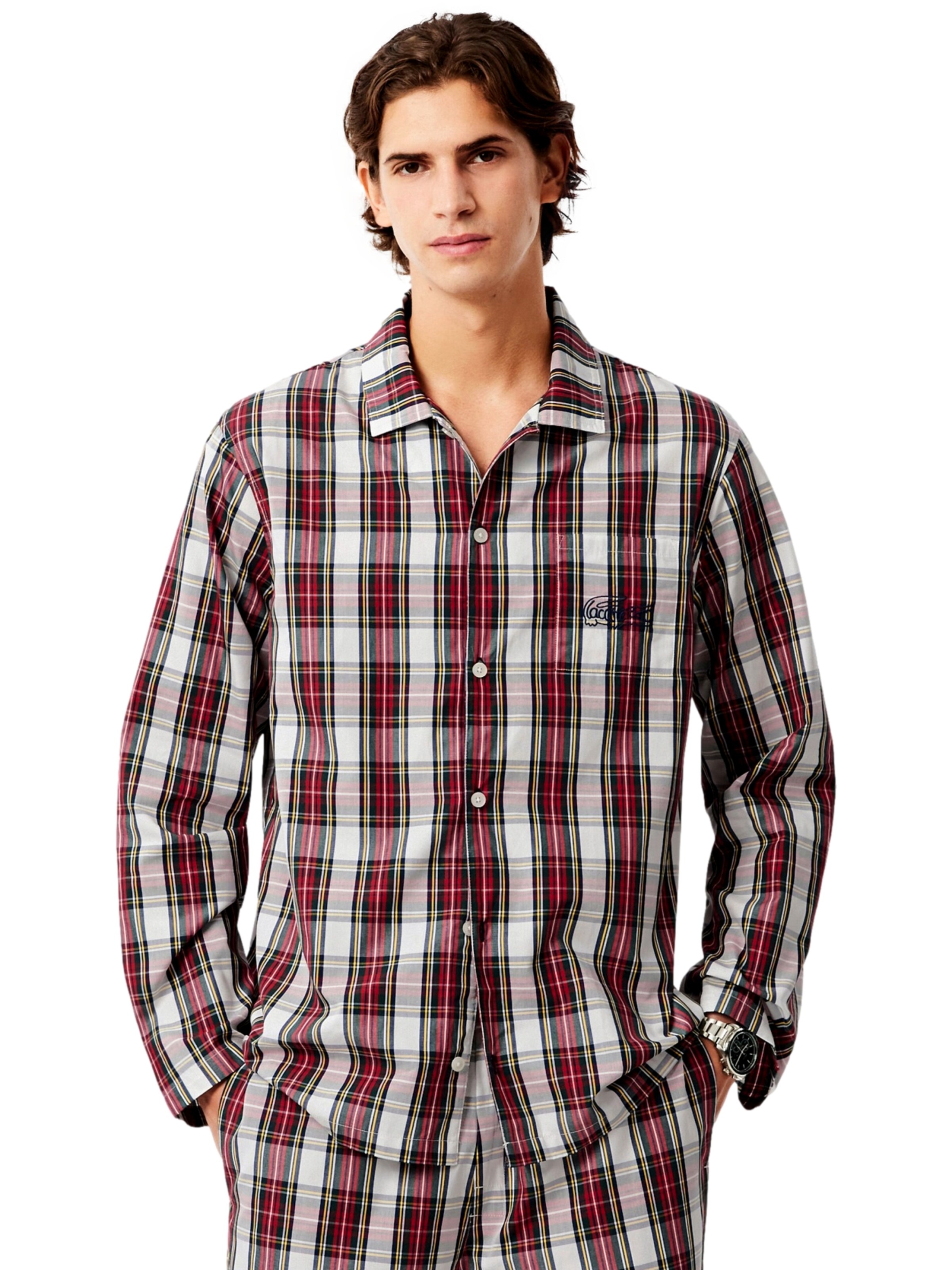 Pigiama lungo di LACOSTE in rosso: frontale